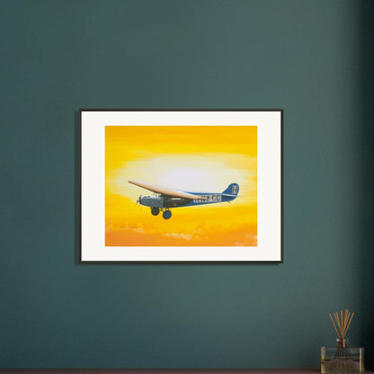 Thijs Postma - Poster - Fokker F.7 H-NACC With Sun - Metal Frame Poster - Metal Frame TP Aviation Art 