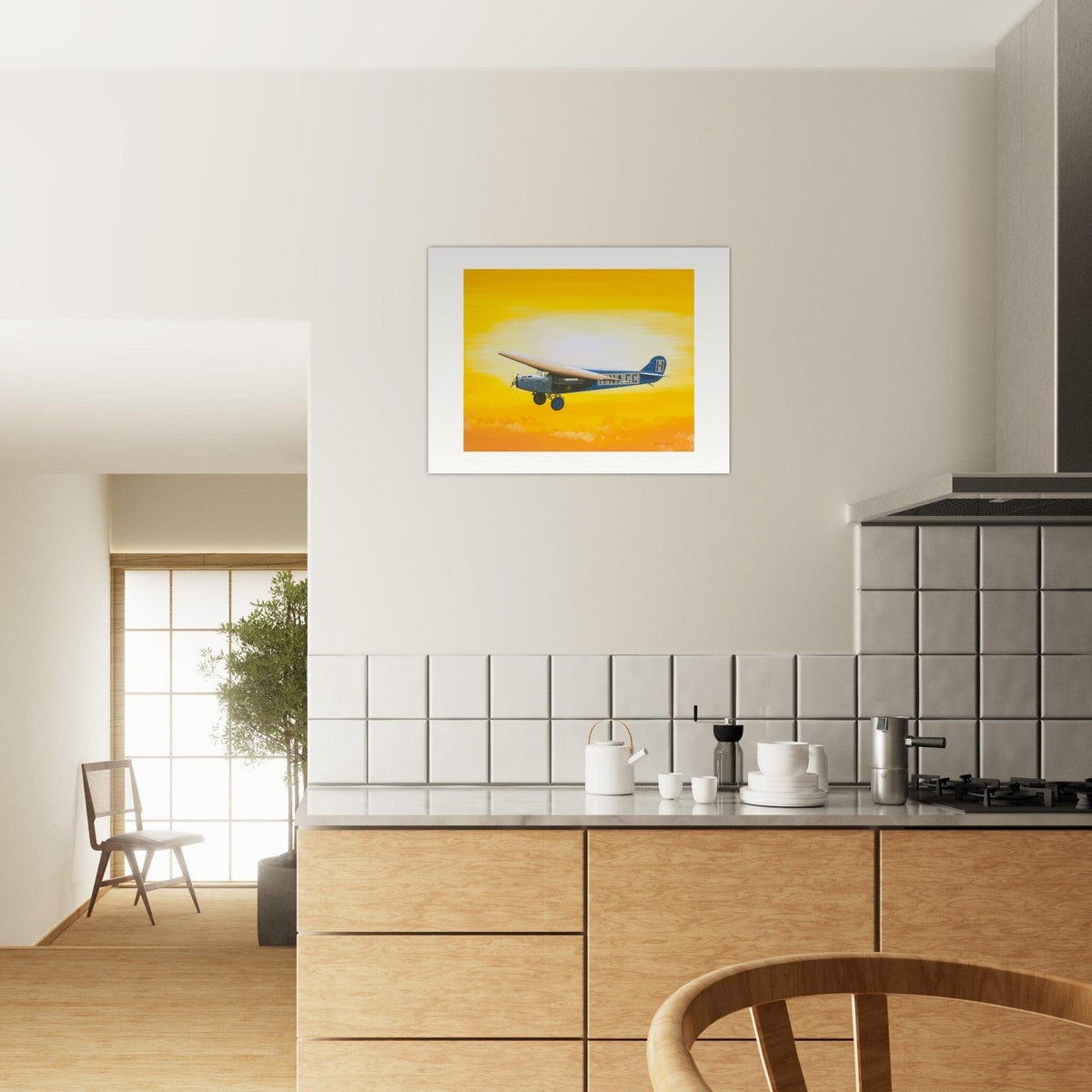 Thijs Postma - Poster - Fokker F.7 H-NACC With Sun Poster Only TP Aviation Art 