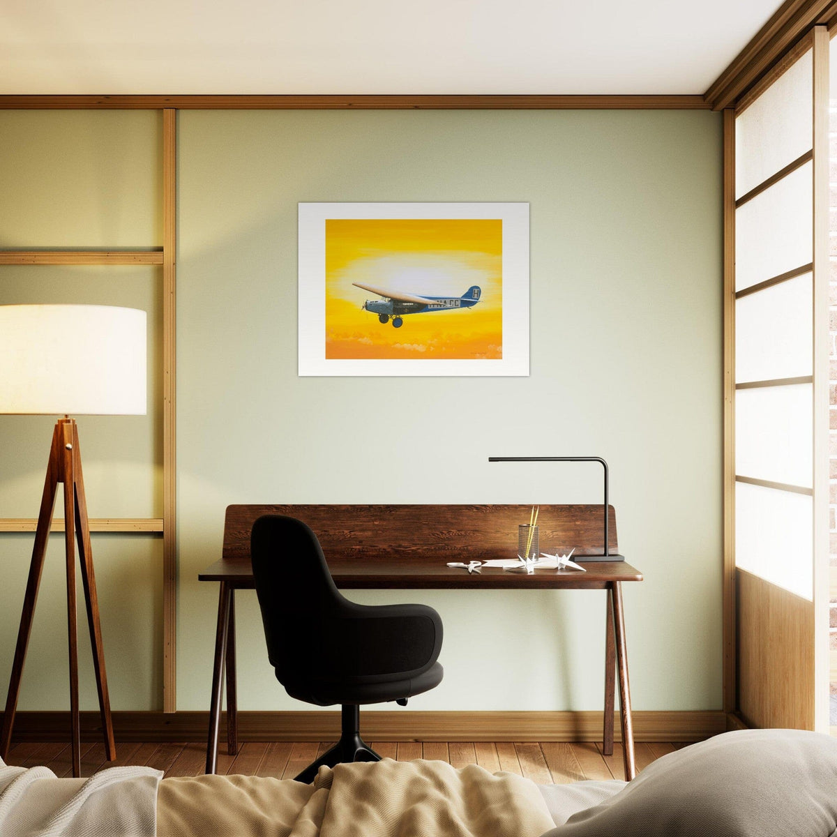Thijs Postma - Poster - Fokker F.7 H-NACC With Sun Poster Only TP Aviation Art 