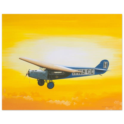 Thijs Postma - Poster - Fokker F.7 H-NACC With Sun Poster Only TP Aviation Art 40x50 cm / 16x20″ 