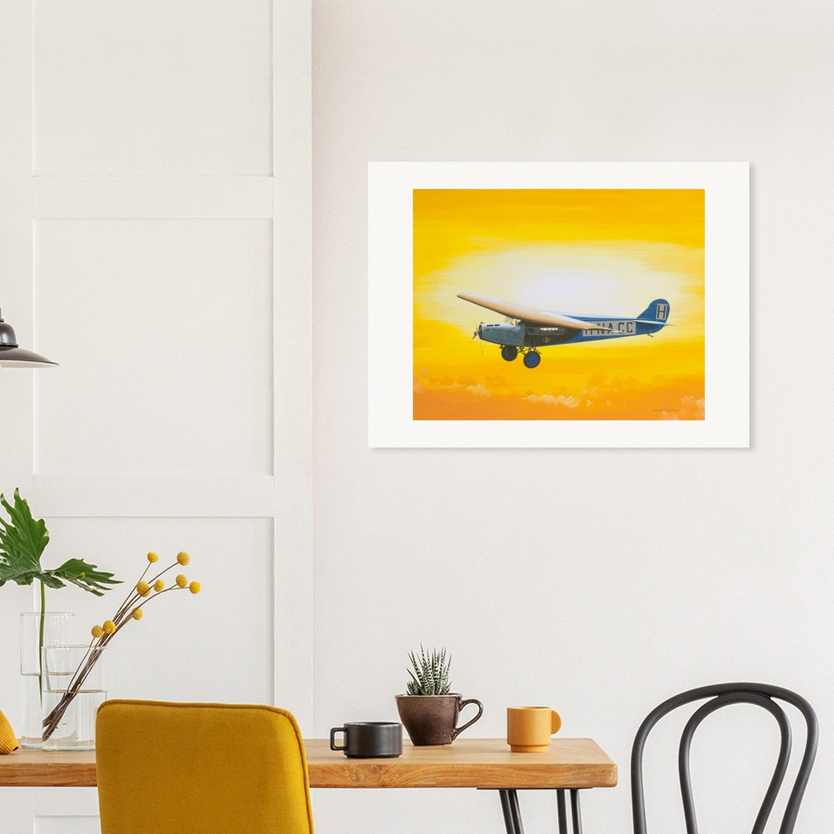 Thijs Postma - Poster - Fokker F.7 H-NACC With Sun Poster Only TP Aviation Art 