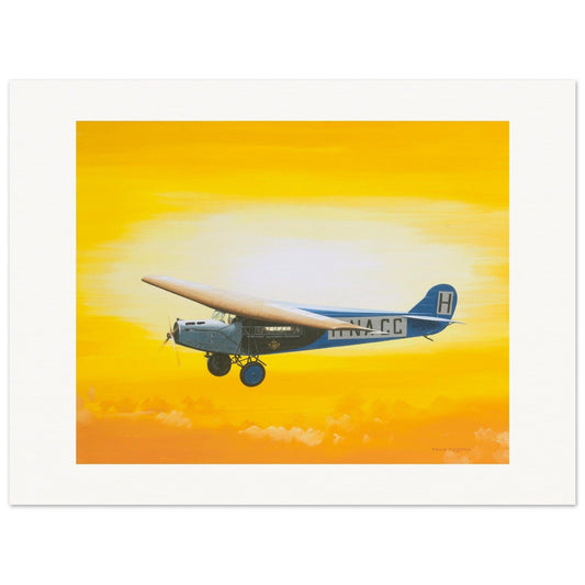 Thijs Postma - Poster - Fokker F.7 H-NACC With Sun Poster Only TP Aviation Art 60x80 cm / 24x32″ 