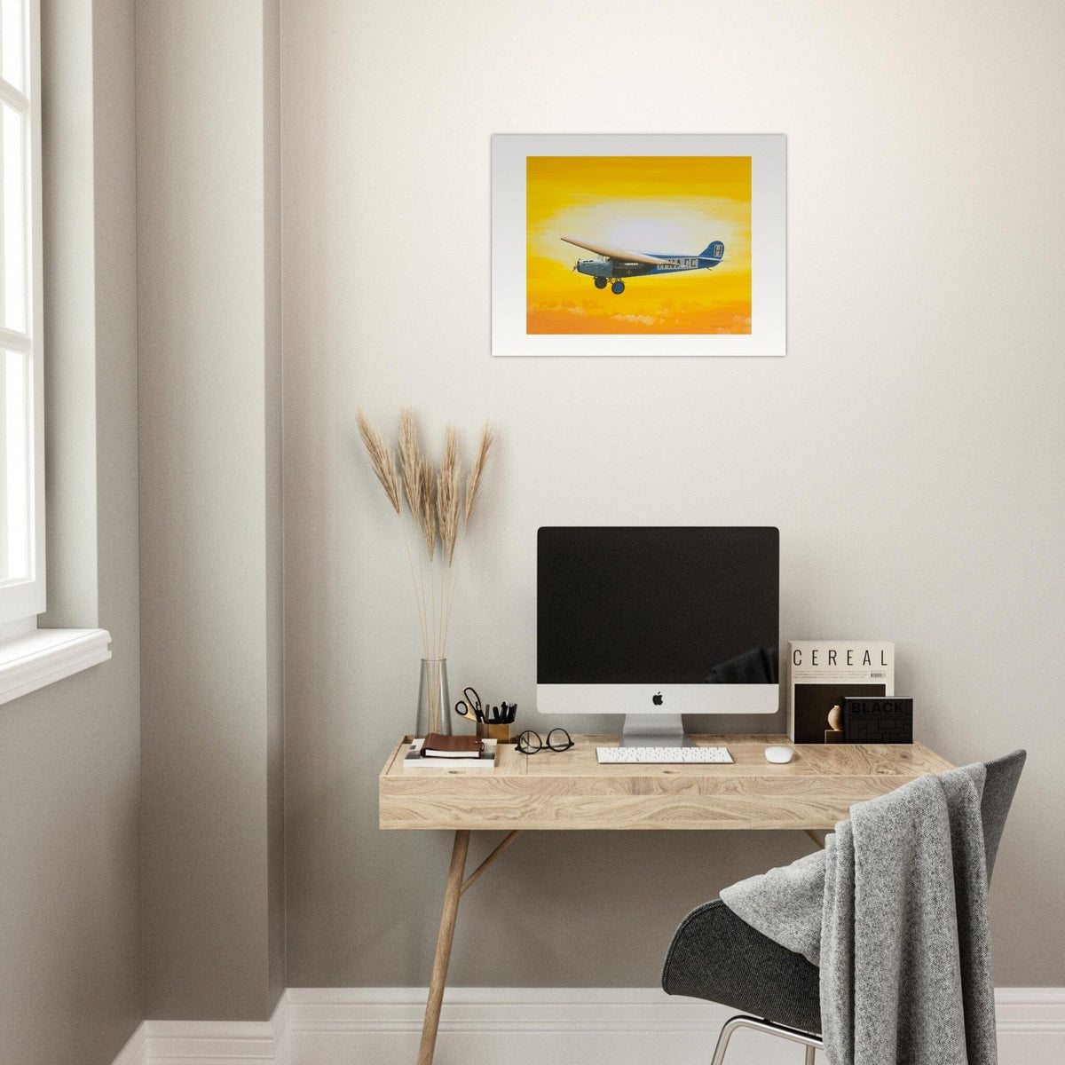 Thijs Postma - Poster - Fokker F.7 H-NACC With Sun Poster Only TP Aviation Art 