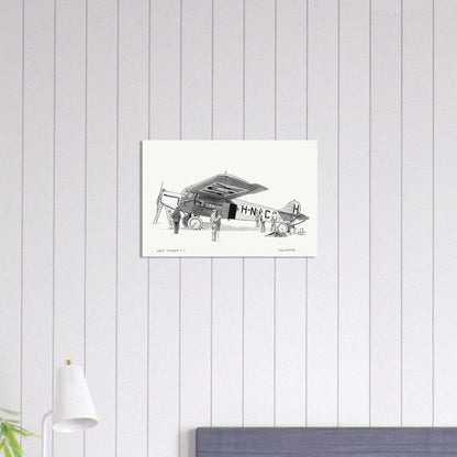 Thijs Postma - Poster - Fokker F.7 In 1925 Ink Drawing Poster Only TP Aviation Art 