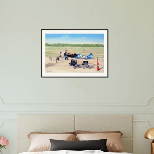 Thijs Postma - Poster - Fokker F.7/3m During Ford Reliability Tour - Metal Frame Poster - Metal Frame TP Aviation Art 