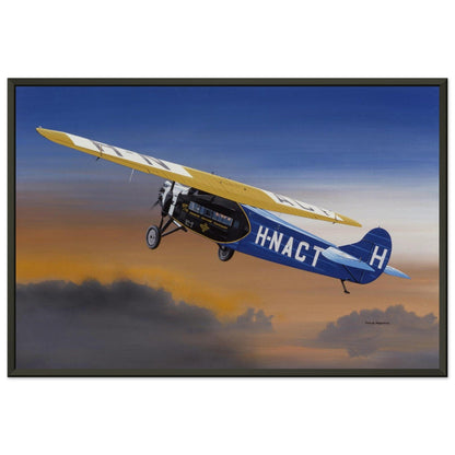 Thijs Postma - Poster - Fokker F.7A H-NACT Up in the Sky - Metal Frame Poster - Metal Frame TP Aviation Art 40x60 cm / 16x24″ 