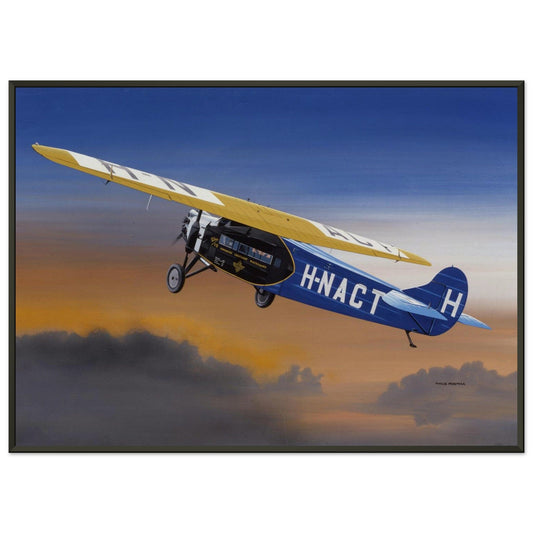 Thijs Postma - Poster - Fokker F.7A H-NACT Up in the Sky - Metal Frame Poster - Metal Frame TP Aviation Art 50x70 cm / 20x28″ 