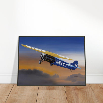 Thijs Postma - Poster - Fokker F.7A H-NACT Up in the Sky - Metal Frame Poster - Metal Frame TP Aviation Art 