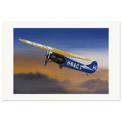 Thijs Postma - Poster - Fokker F.7A H-NACT Up in the Sky Poster Only TP Aviation Art 60x90 cm / 24x36″ 