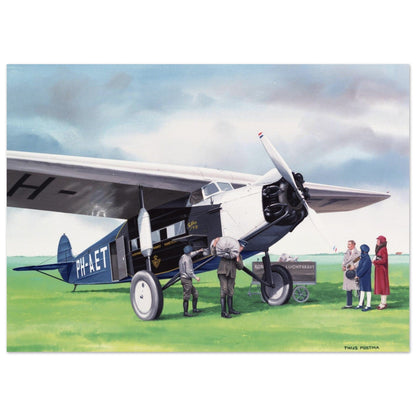 Thijs Postma - Poster - Fokker F.7A PH-AET Unloading Cargo Poster Only TP Aviation Art 50x70 cm / 20x28″ 