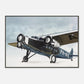 Thijs Postma - Poster - Fokker F.XII PH-AIE In The Snow - Metal Frame Poster - Metal Frame TP Aviation Art 70x100 cm / 28x40″ 