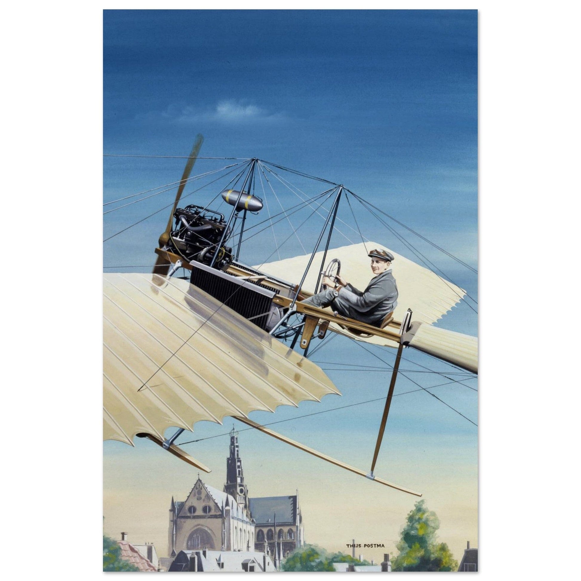 Thijs Postma - Poster - Fokker Spin No. 3 Haarlem Poster Only TP Aviation Art 40x60 cm / 16x24″ 