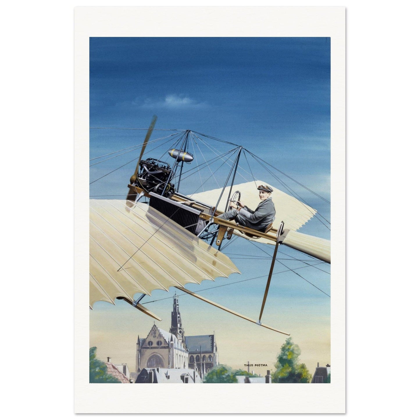 Thijs Postma - Poster - Fokker Spin No. 3 Haarlem Poster Only TP Aviation Art 60x90 cm / 24x36″ 