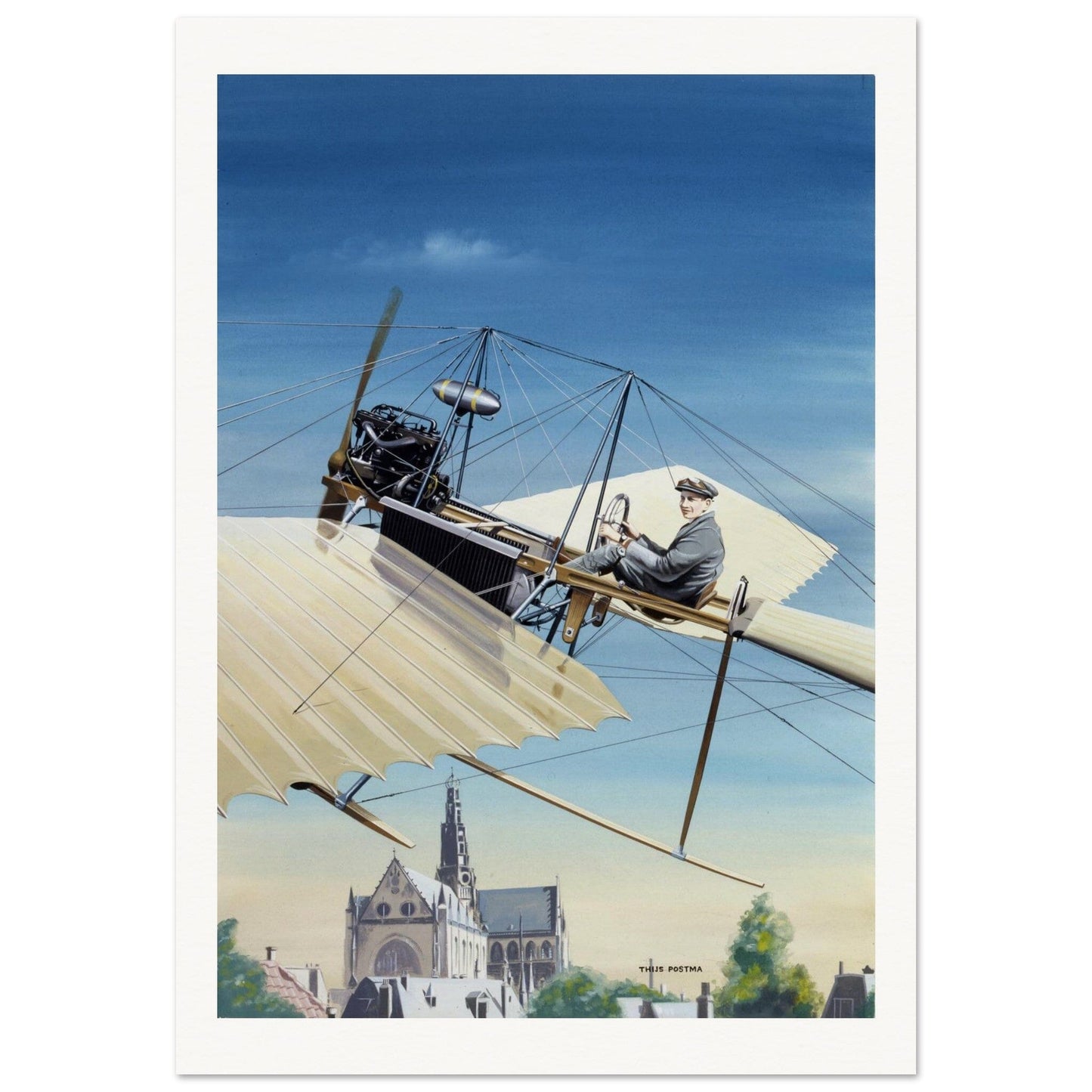 Thijs Postma - Poster - Fokker Spin No. 3 Haarlem Poster Only TP Aviation Art 70x100 cm / 28x40″ 