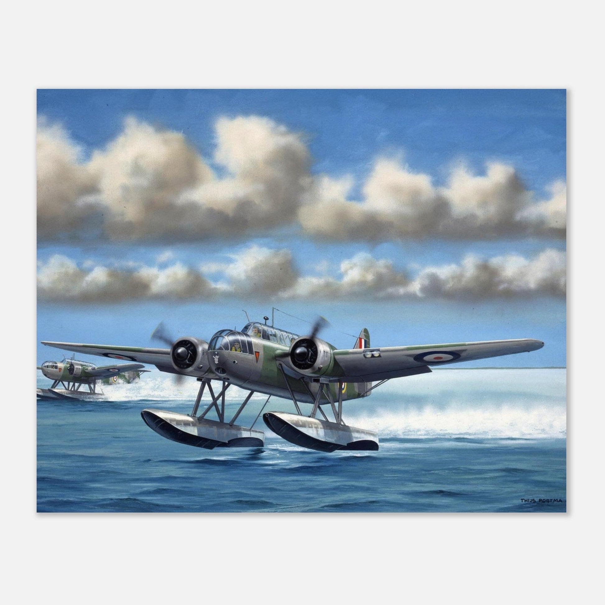 Thijs Postma - Poster - Fokker T.8w Poster Only TP Aviation Art 40x50 cm / 16x20″ 