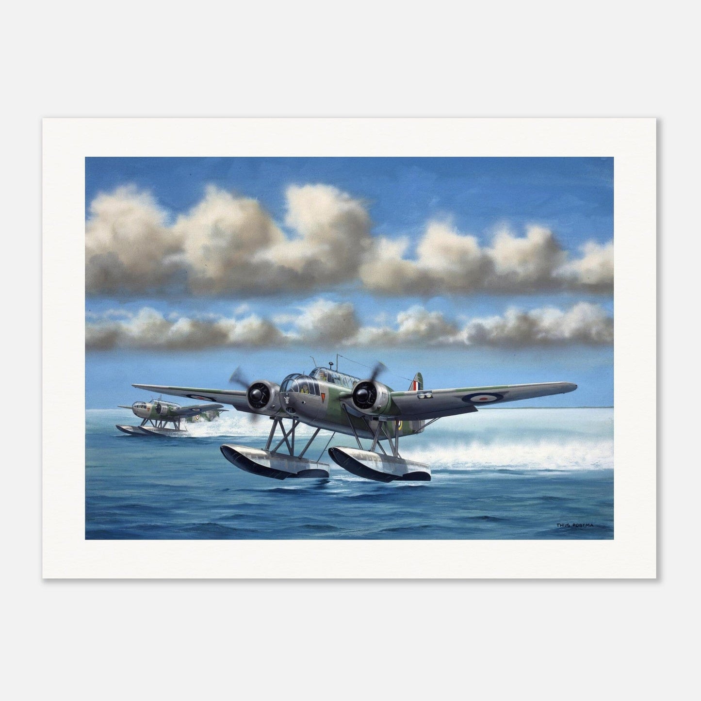Thijs Postma - Poster - Fokker T.8w Poster Only TP Aviation Art 60x80 cm / 24x32″ 