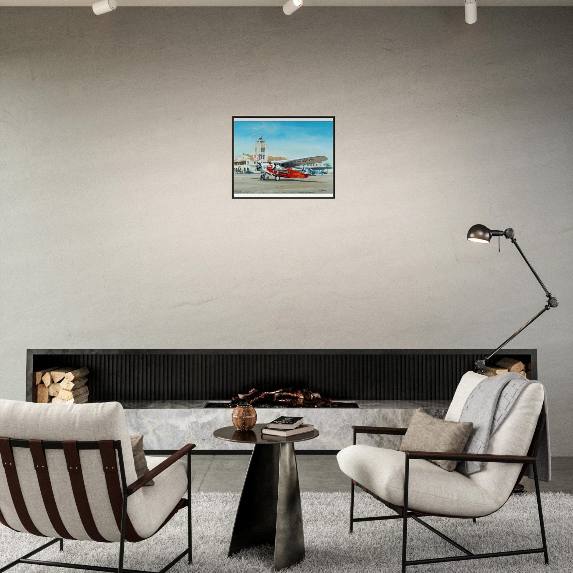 Thijs Postma - Poster - Fokker USA F.10 Glendale Los Angeles - Metal Frame Poster - Metal Frame TP Aviation Art 