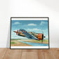 Thijs Postma - Poster - French Curtiss P-36 Over Senegal - Metal Frame Poster - Metal Frame TP Aviation Art 
