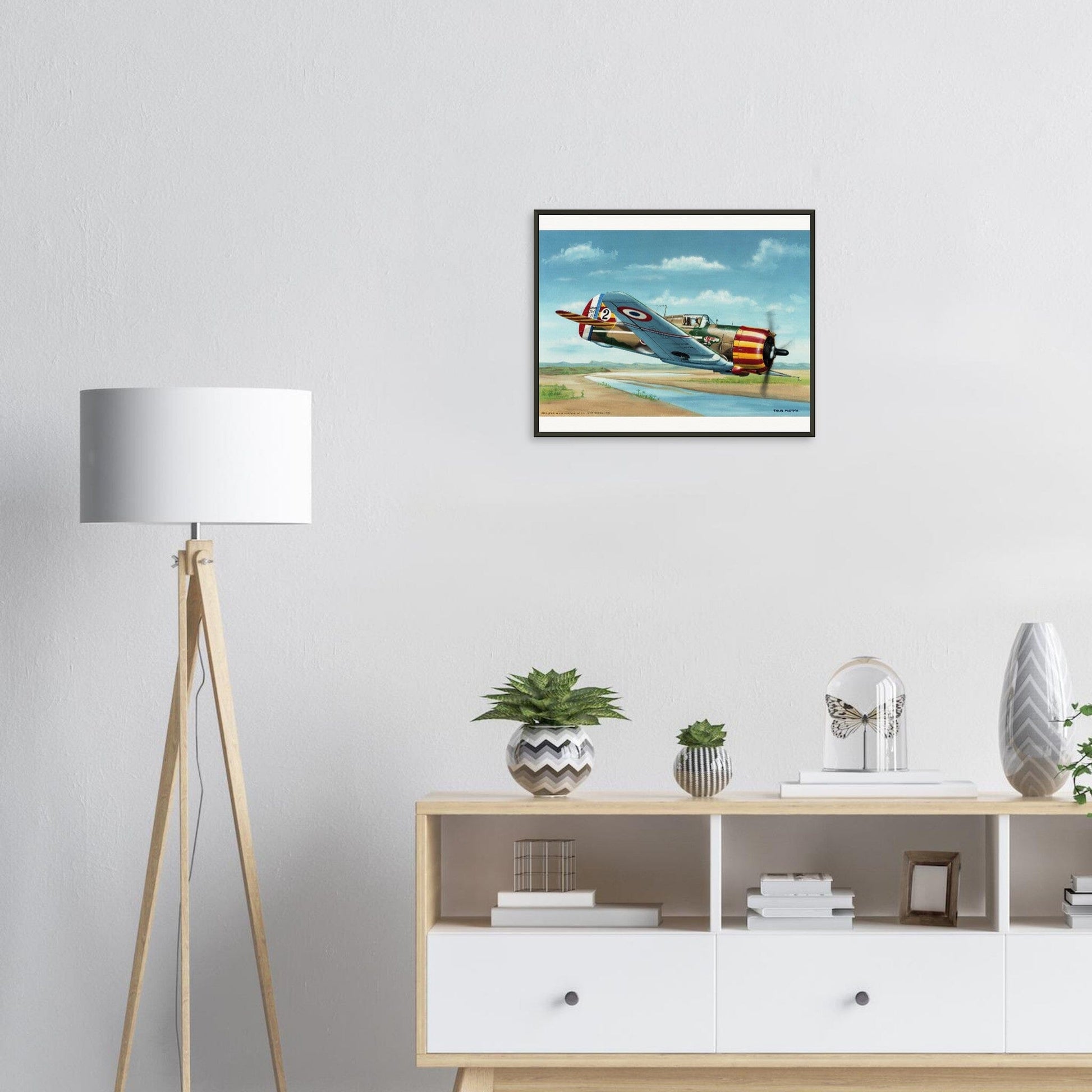 Thijs Postma - Poster - French Curtiss P-36 Over Senegal - Metal Frame Poster - Metal Frame TP Aviation Art 