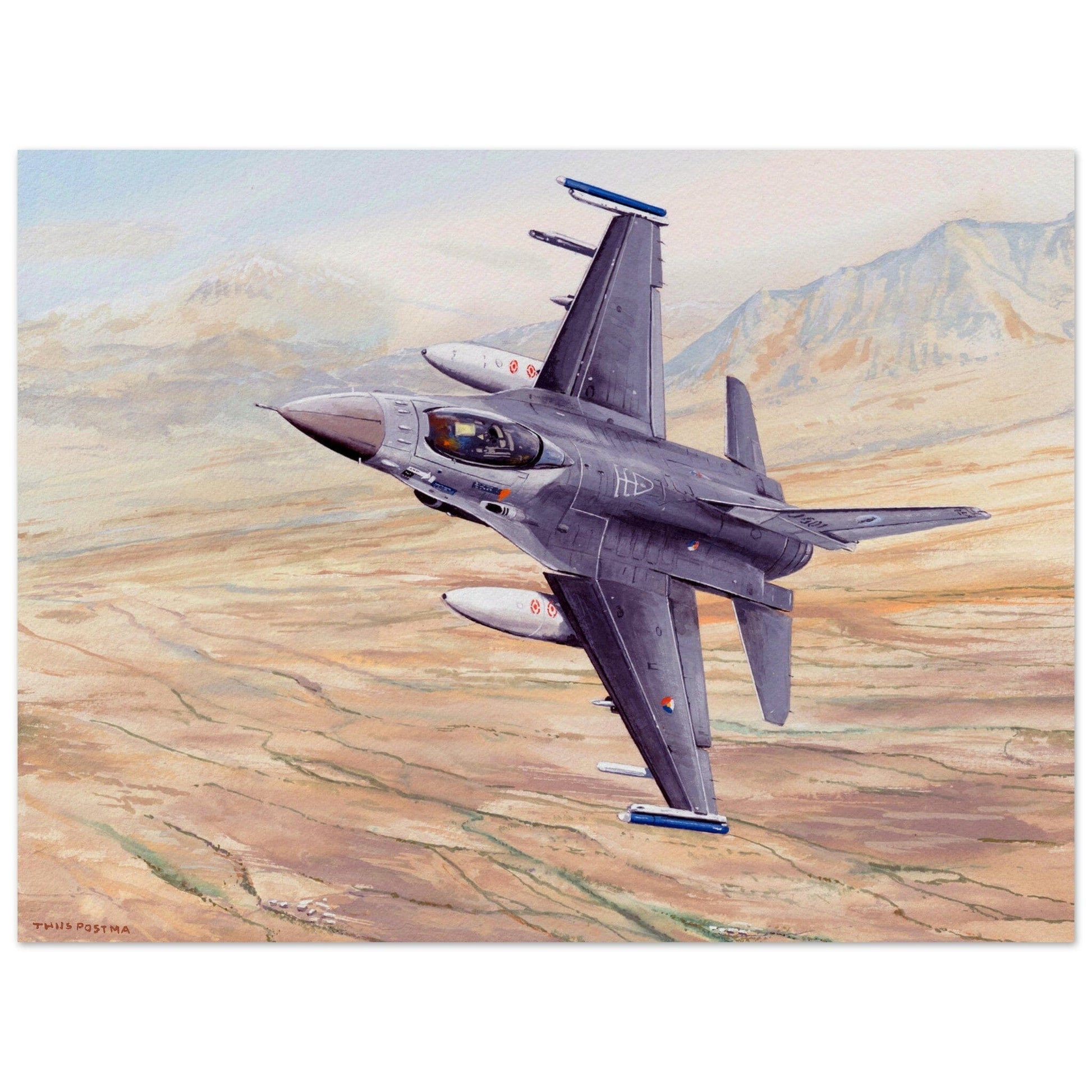 Thijs Postma - Poster - General Dynamics F-16 Afghanistan Poster Only TP Aviation Art 45x60 cm / 18x24″ 