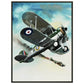 Thijs Postma - Poster - Gloster Gladiator Over Malta Shooting Down An Italian Plane - Metal Frame Poster - Metal Frame TP Aviation Art 45x60 cm / 18x24″ 