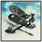 Thijs Postma - Poster - Gloster Gladiator Over Malta Shooting Down An Italian Plane - Metal Frame Poster - Metal Frame TP Aviation Art 50x50 cm / 20x20″ 