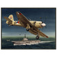 Thijs Postma - Poster - Hawker Sea Fury Preparing To Land Karel Doorman Aircraft Carrier - Metal Frame Poster - Metal Frame TP Aviation Art 45x60 cm / 18x24″ 