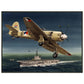 Thijs Postma - Poster - Hawker Sea Fury Preparing To Land Karel Doorman Aircraft Carrier - Metal Frame Poster - Metal Frame TP Aviation Art 60x80 cm / 24x32″ 