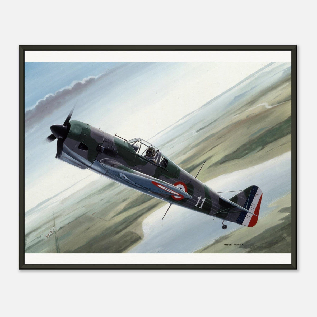 Thijs Postma - Poster - Koolhoven FK.58 - Metal Frame Poster - Metal Frame TP Aviation Art 40x50 cm / 16x20″ 