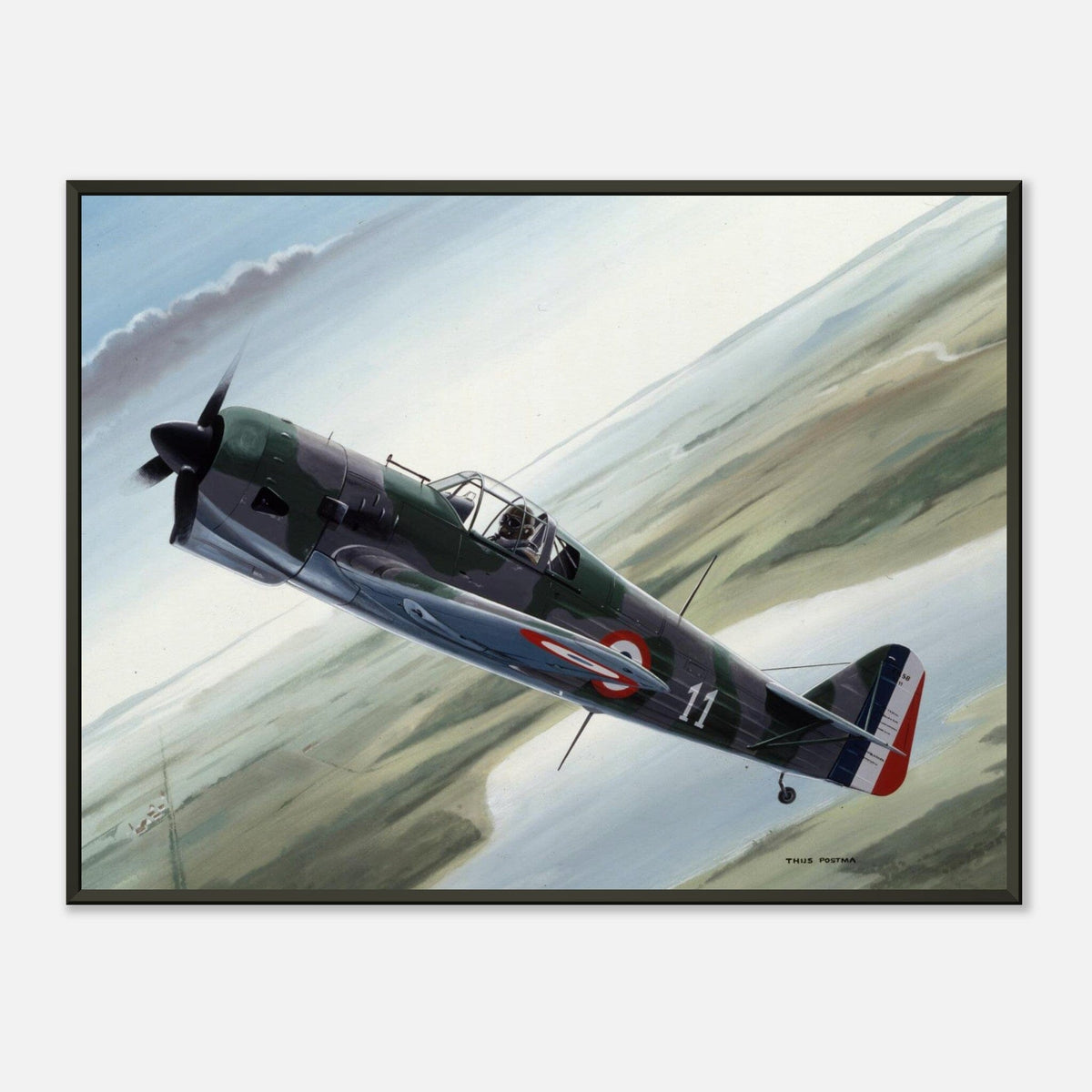 Thijs Postma - Poster - Koolhoven FK.58 - Metal Frame Poster - Metal Frame TP Aviation Art 45x60 cm / 18x24″ 