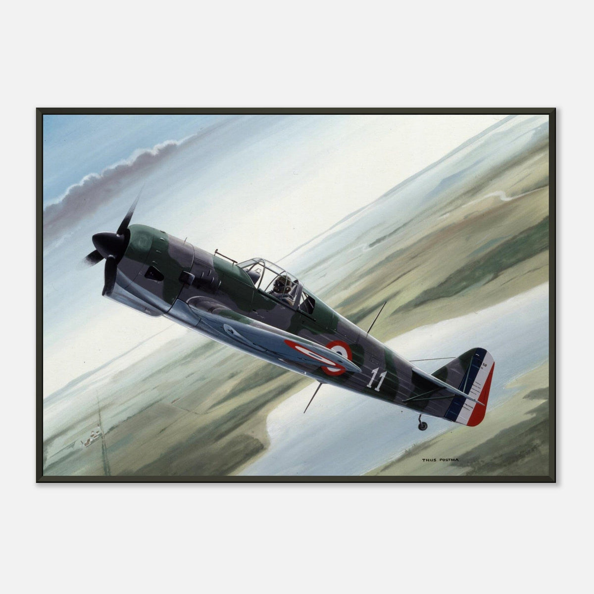 Thijs Postma - Poster - Koolhoven FK.58 - Metal Frame Poster - Metal Frame TP Aviation Art 50x70 cm / 20x28″ 