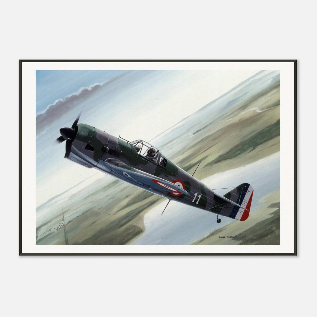 Thijs Postma - Poster - Koolhoven FK.58 - Metal Frame Poster - Metal Frame TP Aviation Art 70x100 cm / 28x40″ 