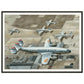 Thijs Postma - Poster - Lockheed L-049 Constellation PH-TAU Low Pass Schiphol 1947 - Metal Frame Poster - Metal Frame TP Aviation Art 45x60 cm / 18x24″ 