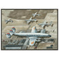 Thijs Postma - Poster - Lockheed L-049 Constellation PH-TAU Low Pass Schiphol 1947 - Metal Frame Poster - Metal Frame TP Aviation Art 50x70 cm / 20x28″ 