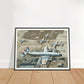 Thijs Postma - Poster - Lockheed L-049 Constellation PH-TAU Low Pass Schiphol 1947 - Metal Frame Poster - Metal Frame TP Aviation Art 
