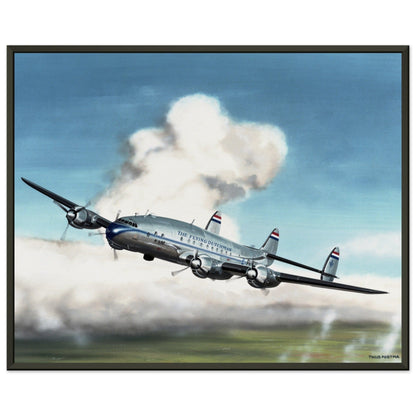 Thijs Postma - Poster - Lockheed L-049 PH-TAV Venlo Flying - Metal Frame Poster - Metal Frame TP Aviation Art 40x50 cm / 16x20″ 