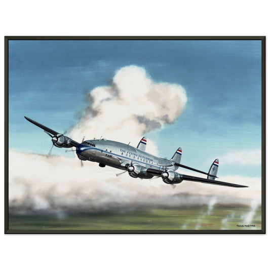 Thijs Postma - Poster - Lockheed L-049 PH-TAV Venlo Flying - Metal Frame Poster - Metal Frame TP Aviation Art 45x60 cm / 18x24″ 