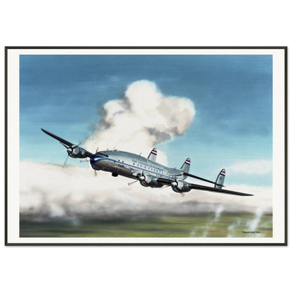 Thijs Postma - Poster - Lockheed L-049 PH-TAV Venlo Flying - Metal Frame Poster - Metal Frame TP Aviation Art 70x100 cm / 28x40″ 