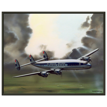 Thijs Postma - Poster - Lockheed L-1049 PH-LKD Open Skies - Metal Frame Poster - Metal Frame TP Aviation Art 40x50 cm / 16x20″ 