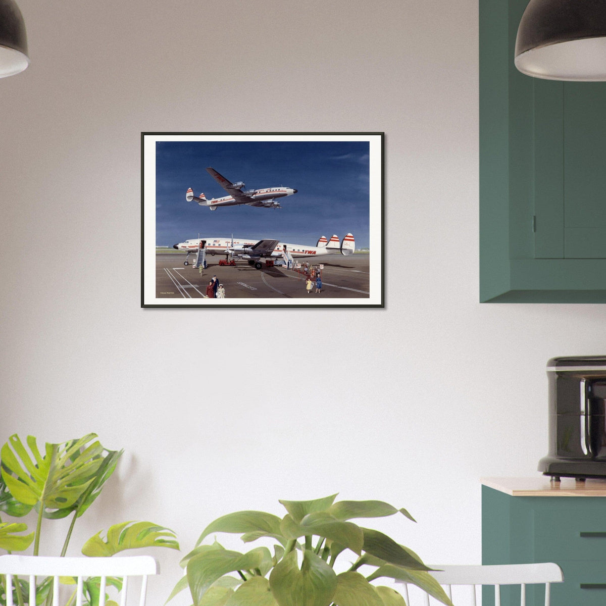 Thijs Postma - Poster - Lockheed L-1649 Starliner - Metal Frame Poster - Metal Frame TP Aviation Art 