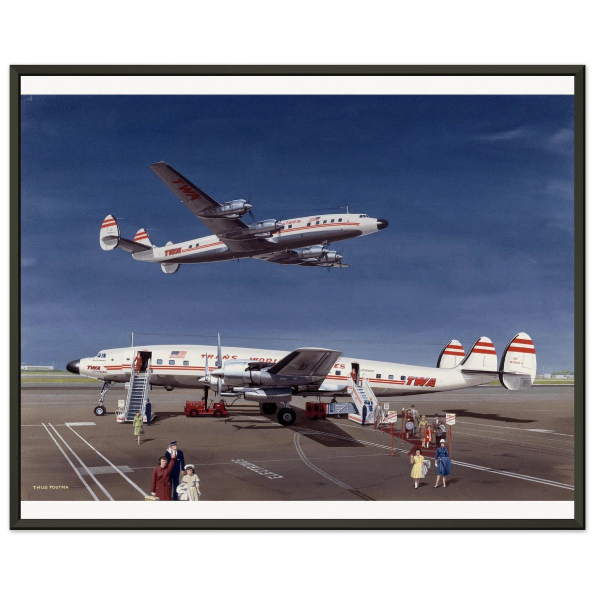 Thijs Postma - Poster - Lockheed L-1649 Starliner - Metal Frame Poster - Metal Frame TP Aviation Art 40x50 cm / 16x20″ 