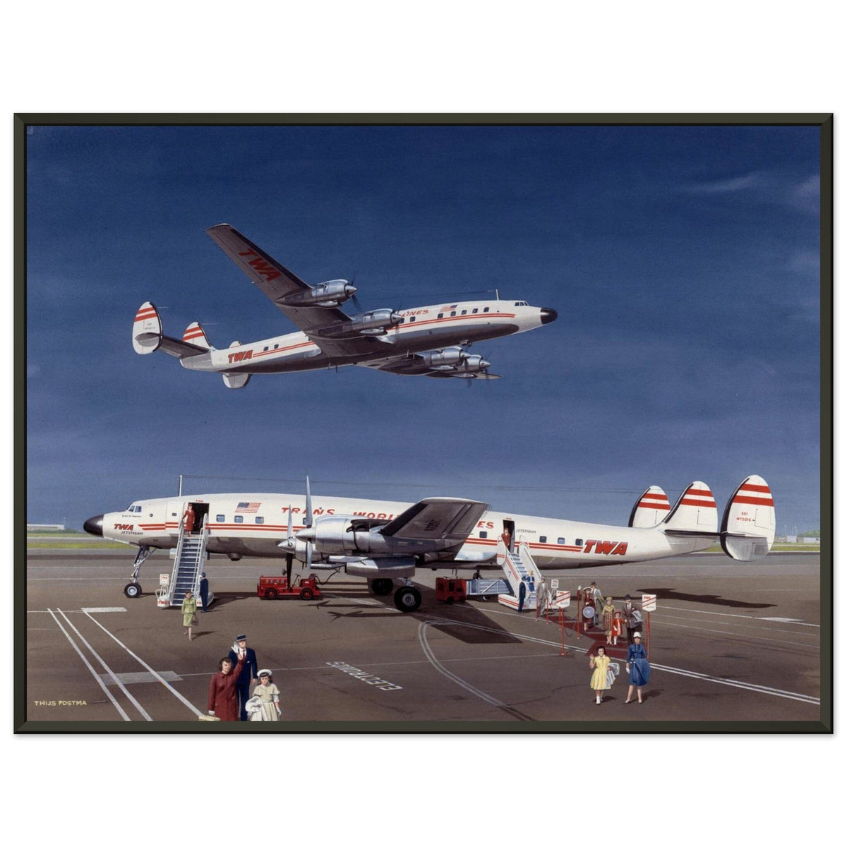 Thijs Postma - Poster - Lockheed L-1649 Starliner - Metal Frame Poster - Metal Frame TP Aviation Art 45x60 cm / 18x24″ 