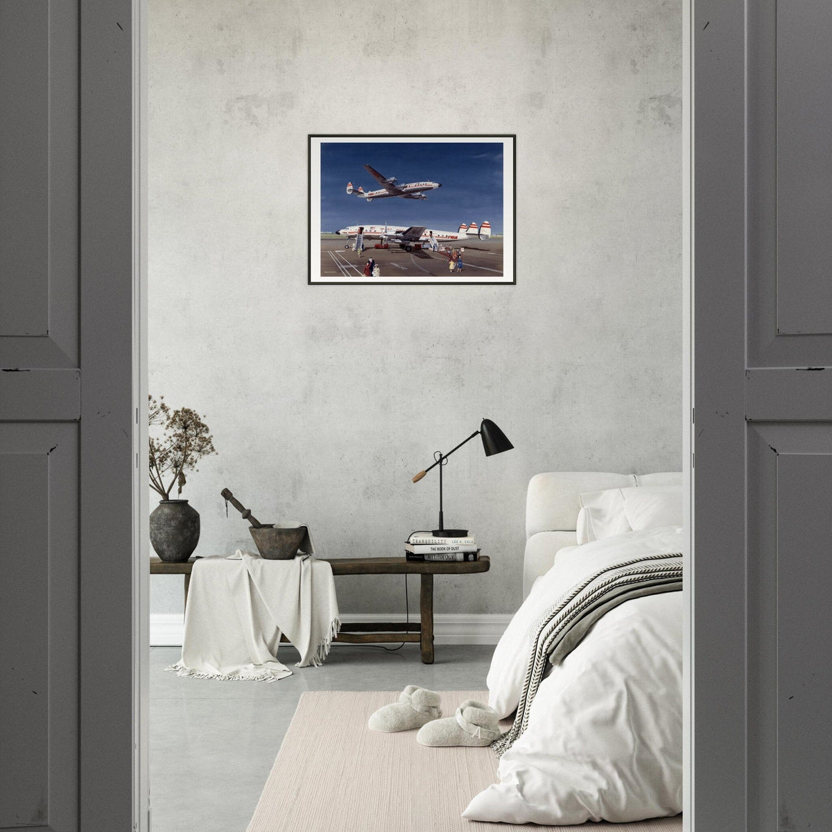 Thijs Postma - Poster - Lockheed L-1649 Starliner - Metal Frame Poster - Metal Frame TP Aviation Art 