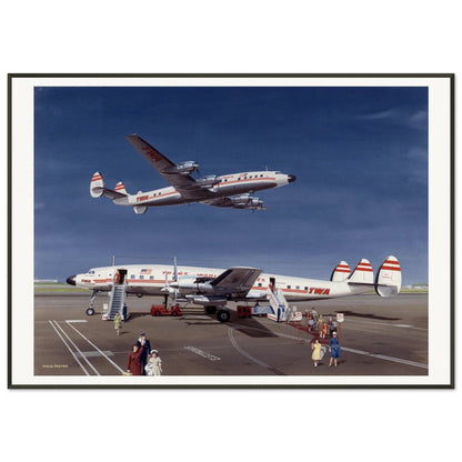 Thijs Postma - Poster - Lockheed L-1649 Starliner - Metal Frame Poster - Metal Frame TP Aviation Art 70x100 cm / 28x40″ 
