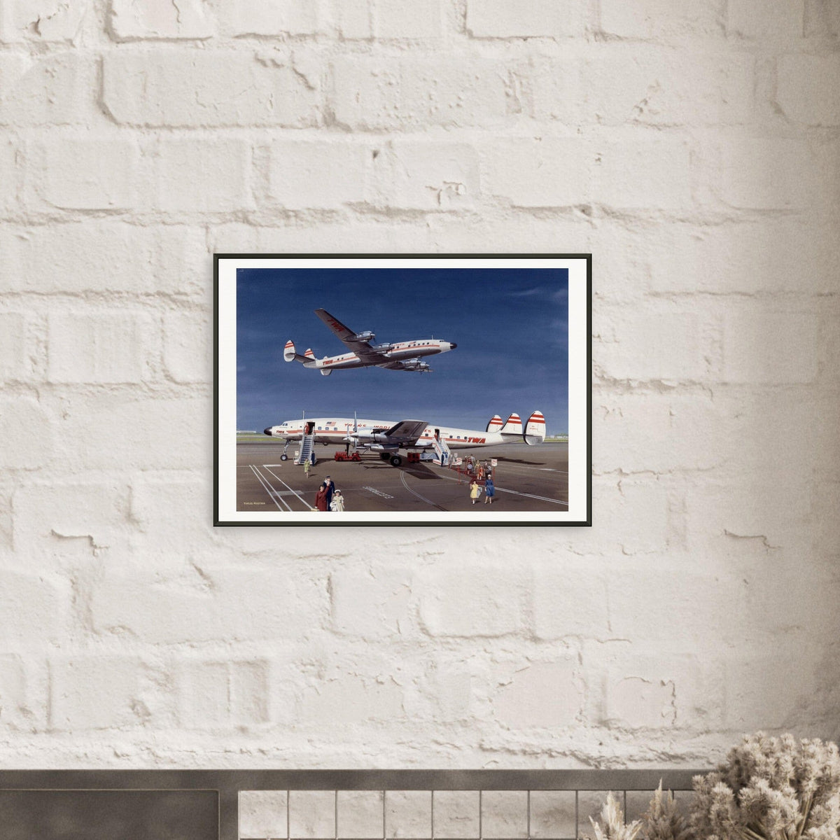 Thijs Postma - Poster - Lockheed L-1649 Starliner - Metal Frame Poster - Metal Frame TP Aviation Art 