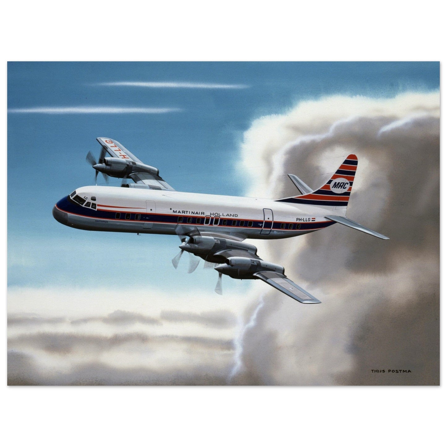 Thijs Postma - Poster - Lockheed L-188 Electra Martinair Poster Only TP Aviation Art 45x60 cm / 18x24″ 