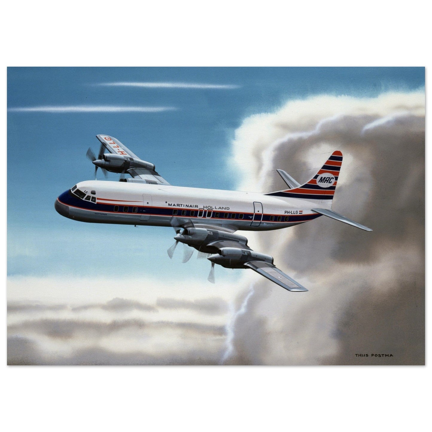 Thijs Postma - Poster - Lockheed L-188 Electra Martinair Poster Only TP Aviation Art 50x70 cm / 20x28″ 