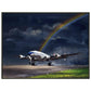 Thijs Postma - Poster - Lockheed L-749 Constellation Under The Rainbow - Metal Frame Poster - Metal Frame TP Aviation Art 60x80 cm / 24x32″ 