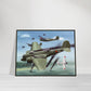 Thijs Postma - Poster - Martin 139 KNIL Attacking Japanese - Metal Frame Poster - Metal Frame TP Aviation Art 45x60 cm / 18x24″ 
