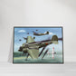 Thijs Postma - Poster - Martin 139 KNIL Attacking Japanese - Metal Frame Poster - Metal Frame TP Aviation Art 50x70 cm / 20x28″ 